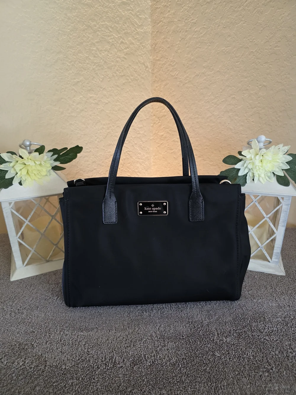 Kate Spade Black Nylon Tote Bag
